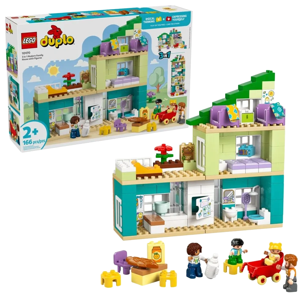 CASA DE FAMILIA MODERNA 3 EM 1 COM FIGURAS