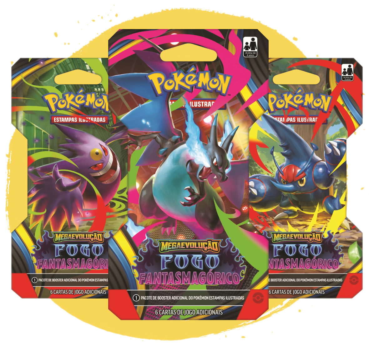 PACOTE DE BOOSTER ESPECIAL MEGAEVOLUCAO FOGO FANTASMAGORICO